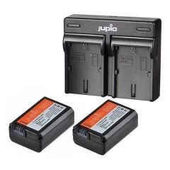 2 x Jupio Sony NP-FW50 Batteries + Dual Charger Kit