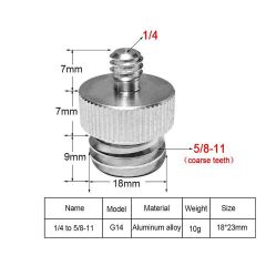 Adapter Screw 1/4 inch  to 5/8-11 G14