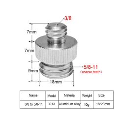 Adapter Screw 3/8 inch to 5/8-11 G13