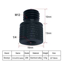 Adapter Screw M12 to 1/4 inch