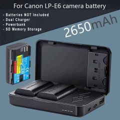 Canon LP-E6nh Dual Charger and Powerbank Case. Batteries sold separately.