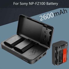 2x Compatible Sony NP-FZ100 Batteries + Dual Charger Powerbank Case