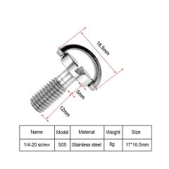 D-Ring Adapter Screw 1/4-20 Inch
