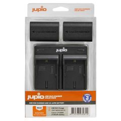 Jupio Canon LP-E6NH Batteries x 2 + Dual USB Charger