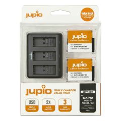 Jupio GoPro Hero 9/10 Batteries x 2 + Triple Charger Kit