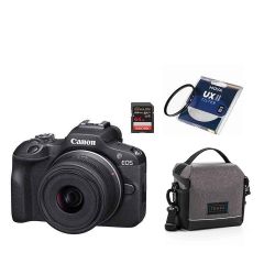 Canon EOS R100 Camera with Lens + Memory Card + Bag + Filter