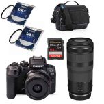 Canon EOS R10 Camera + 18-45mm Lens + 100-400mm Lens + Memory Card + Tenba Shoulder Bag + UV Filters