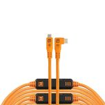 Tether Tools TetherPro Optima 10G USB-C 9.4m Straight To Right - Orange - CUC31RTG2-ORG