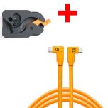 Tether Tools Tetherguard Leverlock Plate + USB-C 4.6m Orange Right Angle Org Kit