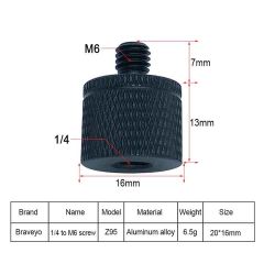 Adapter Screw M6 to 1/4 inch