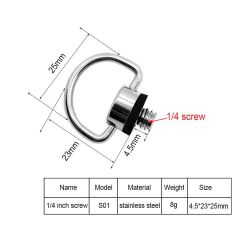 D Ring 1/4 Inch Screw S01