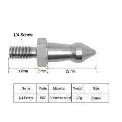 Stainless Steel Replacement Tripod Spike 1/4 Inch