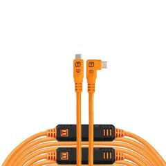 Tether Tools TetherPro Optima 10G USB-C 9.4m Straight To Right - Orange - CUC31RTG2-ORG