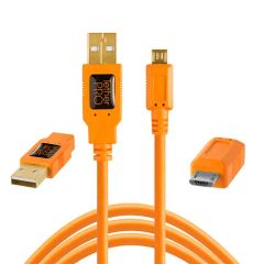 Tether Tools TetherPro USB 2.0 to Micro-B 5-Pin 4.6m Hi-Vis Orange