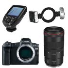 Canon EOS R5 Camera + RF 100mm f/2.8L + Godox MF12 + XProC