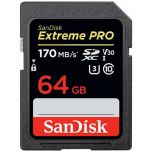SanDisk 64GB Extreme Pro SDXC 170MBs UHS-1 Memory Card - SDSDXXY-064G