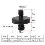Adapter Screw Male M5 to 1/4 inch Male