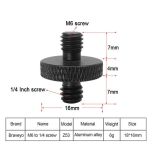 Adapter Screw Male M6 to 1/4 inch Male