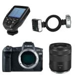 Canon EOS R5 Camera + RF 85mm f/2 + Godox MF12 + XProC