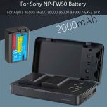 2x Compatible Sony NP-FW50 Batteries + Dual Charger Powerbank Case