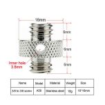Double Head Screw 3/8 inch male to 3/8 inch with Hole