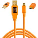 Tether Tools Tetherpro USB A Male To Micro-B 5-Pin 4.6m Hi-Vis Orange 31.CU5430ORG