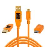 Tether Tools TetherPro USB 2.0 to Micro-B 5-Pin 4.6m Hi-Vis Orange