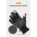Winter Half Finger Flip Gloves - Large
