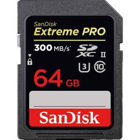 SanDisk 64GB Extreme Pro SD UHS-II 300mbs Memory Card - SDSDXPK-064G