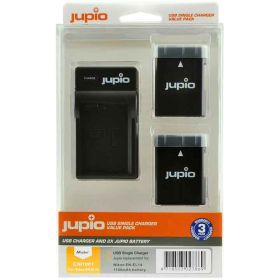 Jupio Nikon EN-EL14/EN-EL14A x2 Batteries + USB Single Charger Kit