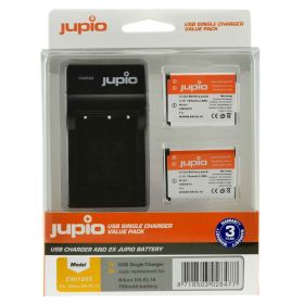Jupio Nikon EN-EL19 Batteries x2 + USB Charger Kit